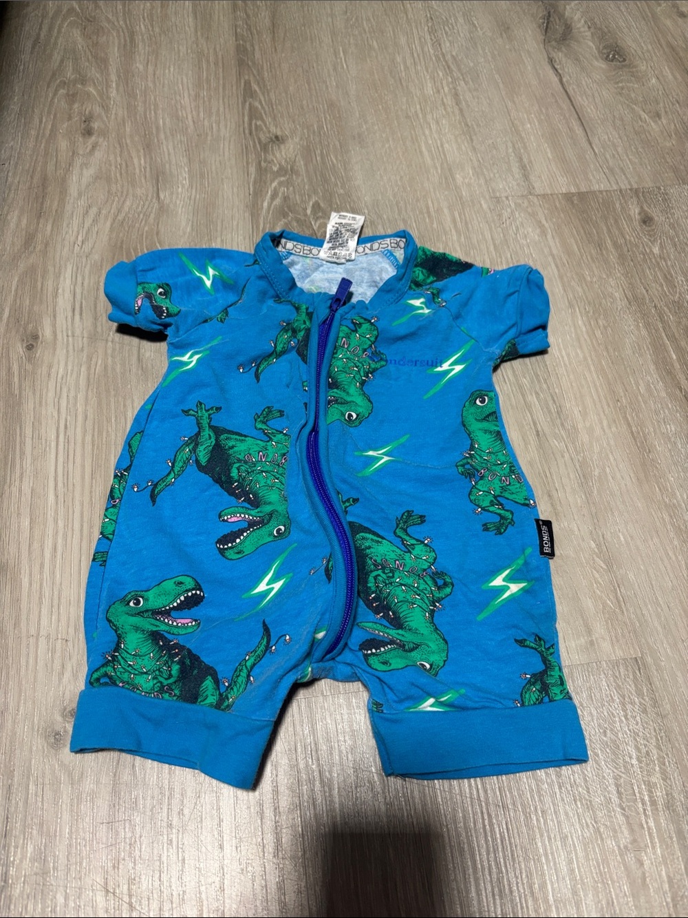 Bonds Blue Dinosaur Print Kids One-Piece Romper